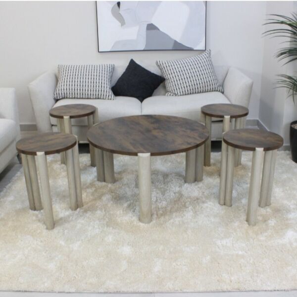 طقم طاولة قهوة 5 قطع ميلانو