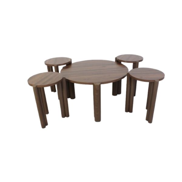 طقم طاولة قهوة 5 قطع ميلانو - بني