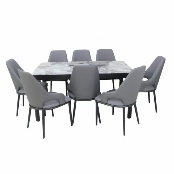 طقم طاولة طعام كارين 8 اشخاص - اسود