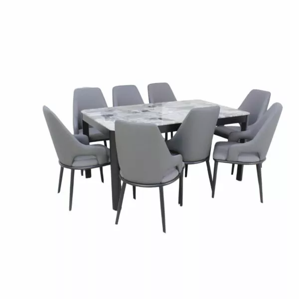 طقم طاولة طعام كارين 8 اشخاص - اسود