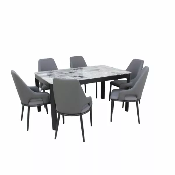 طقم طاولة طعام كارين 6 اشخاص - اسود