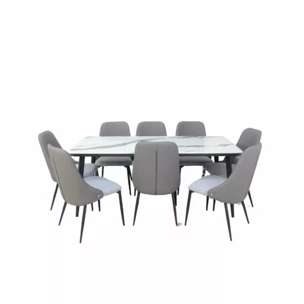طقم طاولة طعام كارمن 8 اشخاص - اسود