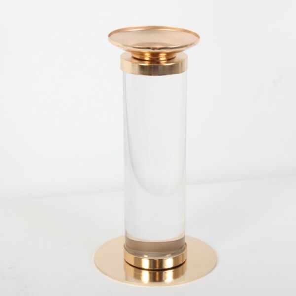 حامل شموع قطعتين المتينز - شفاف