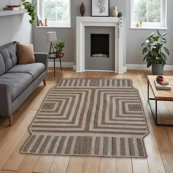 سجادة آهان حياكة يدوية 150x230 - بني وبيج