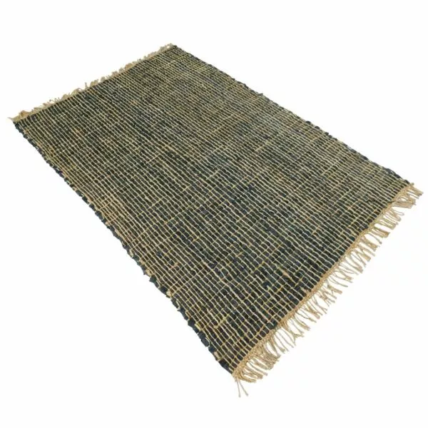 سجادة جلو حياكة يدوية 150x230 - اسود وبيج