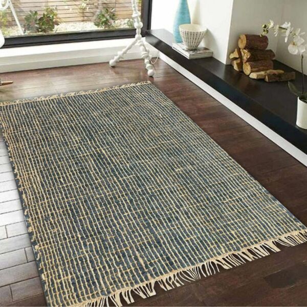 سجادة جلو حياكة يدوية 150x230 - اسود وبيج