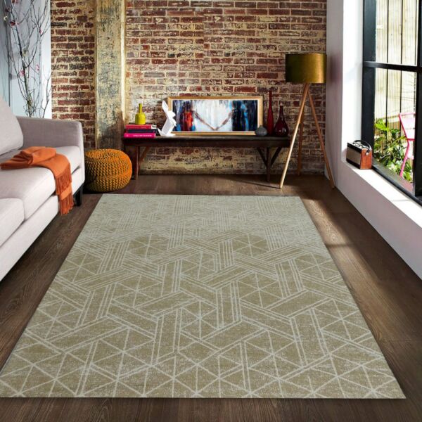 سجادة شينو 150x230 سم حياكة يدوية - بيج فاتح وكريمي