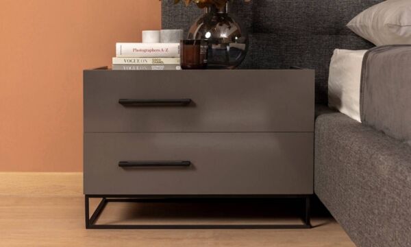 غرفة نوم كينج 6 قطع بدون دولاب كلاسيكال - رمادي