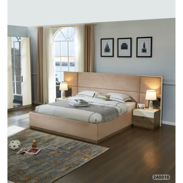 طقم غرفة نوم سوبر كينغ 8 قطع ميرال - بيج وبني