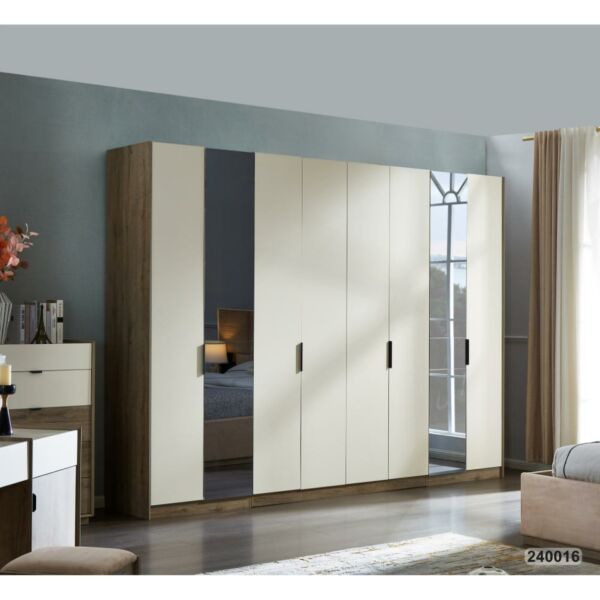 طقم غرفة نوم سوبر كينغ 8 قطع ميرال - بيج وبني