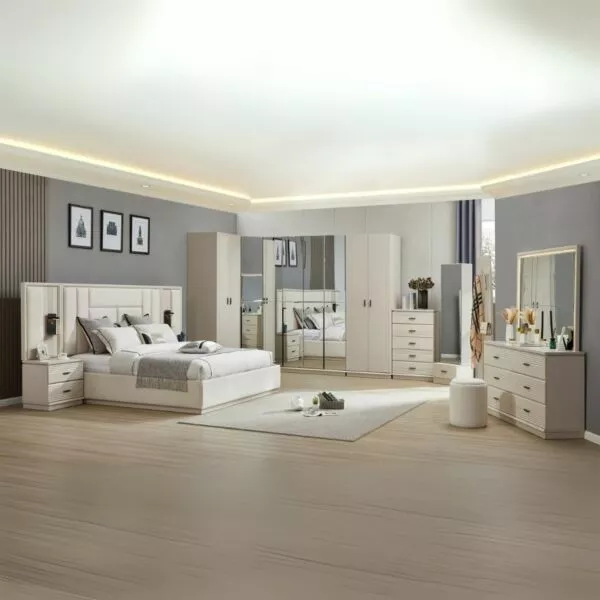 طقم غرفة نوم سوبر كينج 9 قطع لوميناس - 200×200 سم