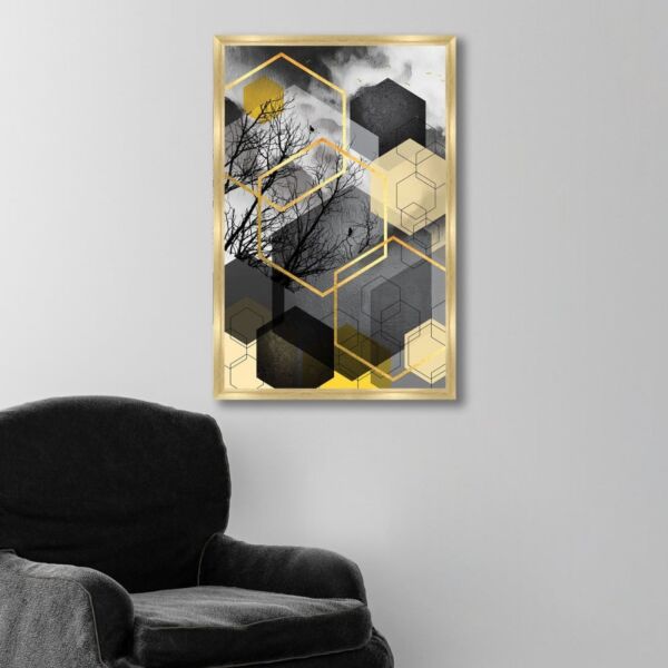 لوحة قماشية بتصميم رسم هندسي