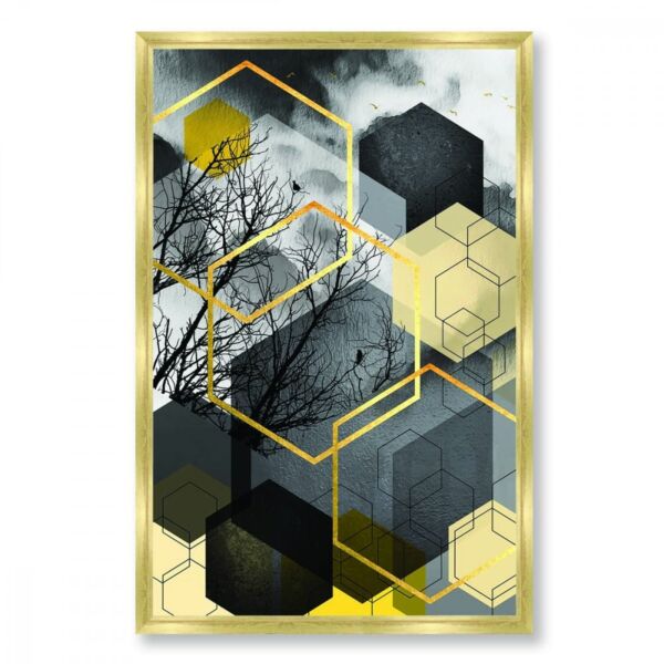 لوحة قماشية بتصميم رسم هندسي