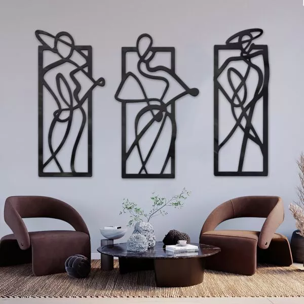 ديكور جداري بتصميم امرأة - 3 قطع