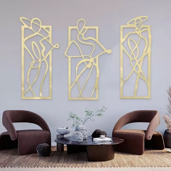 ديكور جداري بتصميم امرأة - 3 قطع