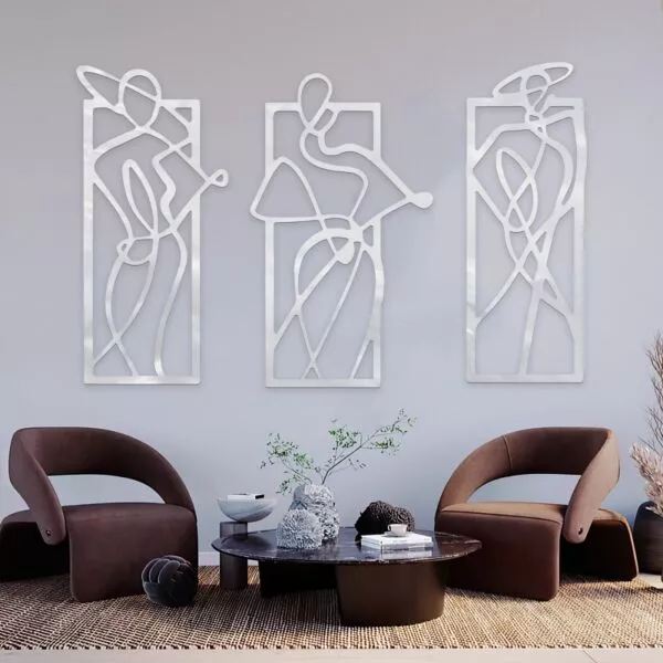ديكور جداري بتصميم امرأة - 3 قطع