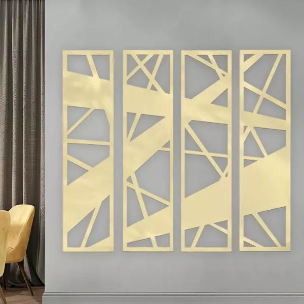 ديكور جداري اكريلليك فن هندسي - 4 قطع