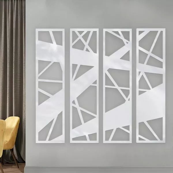 ديكور جداري اكريلليك فن هندسي - 4 قطع