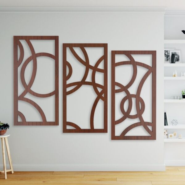 منحوتة خشبية بنقشة فن تجريدي