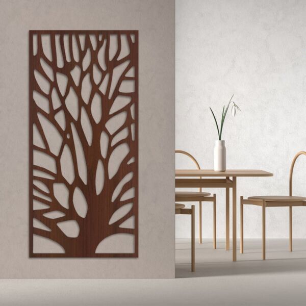 لوحة ديكور خشبية بتصميم شجرة