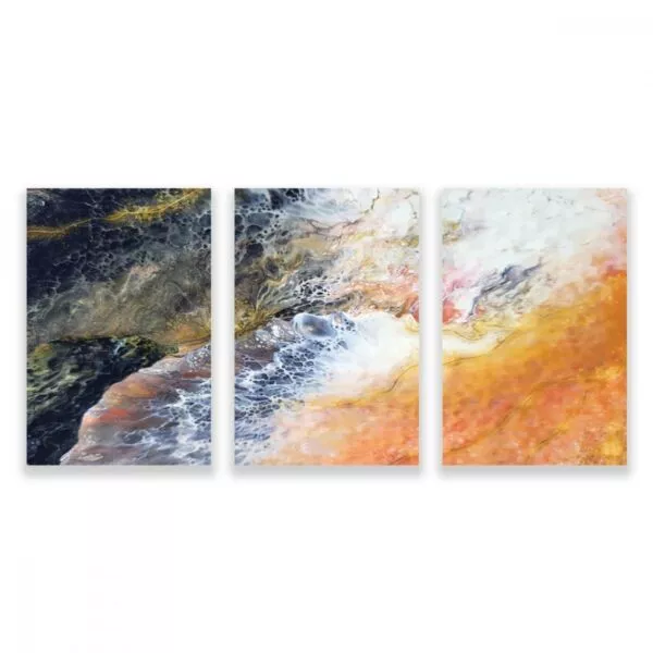 لوحة قماشية ووتر ارت 60x40 سم - 3 قطع