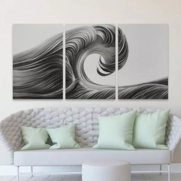 لوحة جدارية دارك ويف 60x40 سم - 3 قطع