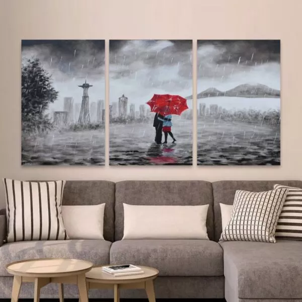لوحة جدارية ان ذا رين 60x40 سم - 3 قطع