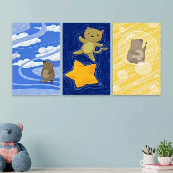 لوحة قماشية لغرف الأطفال مودرن 60x40 سم