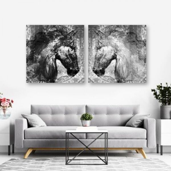 لوحة ديكور قماشية عصرية بتصميم حصان