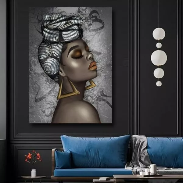 لوحة ديكور قماشية مودرن بتصميم فتاة كوين
