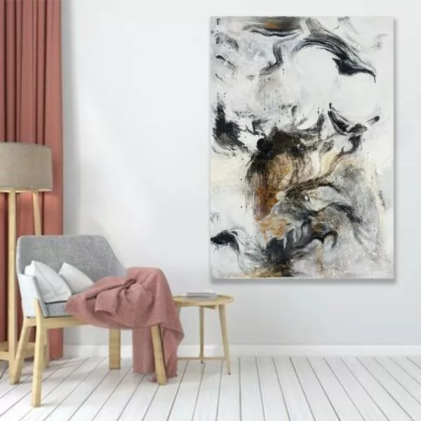 لوحة ديكور قماشية بتصميم رسم تجريدي ايمبتي