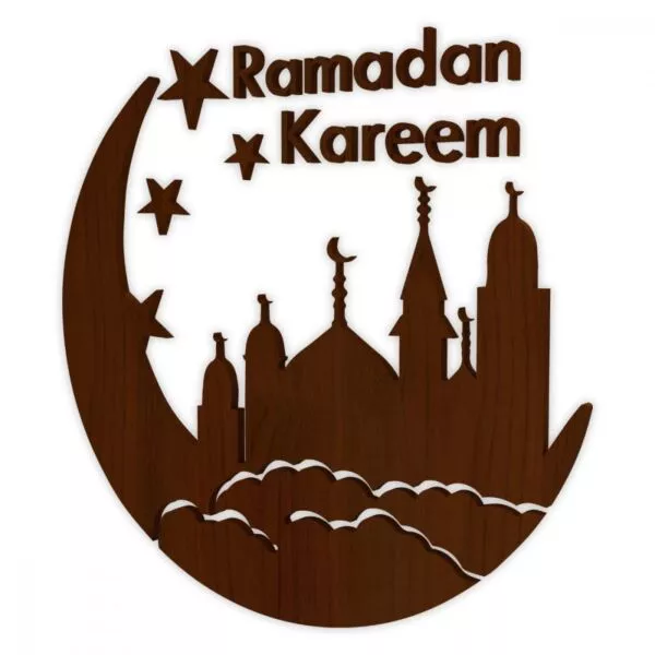 لوحة خشبية بنقشة رمضان كريم مميزة