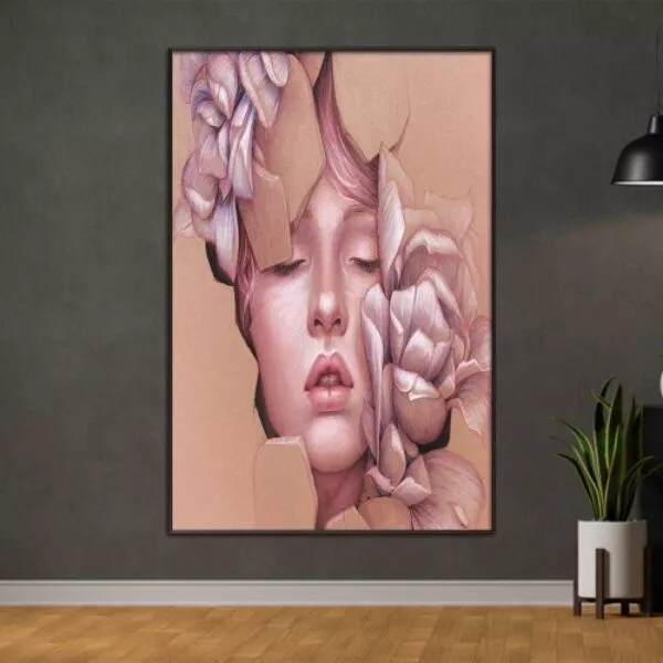 لوحة قماشية روزا فيس - 80x120 سم