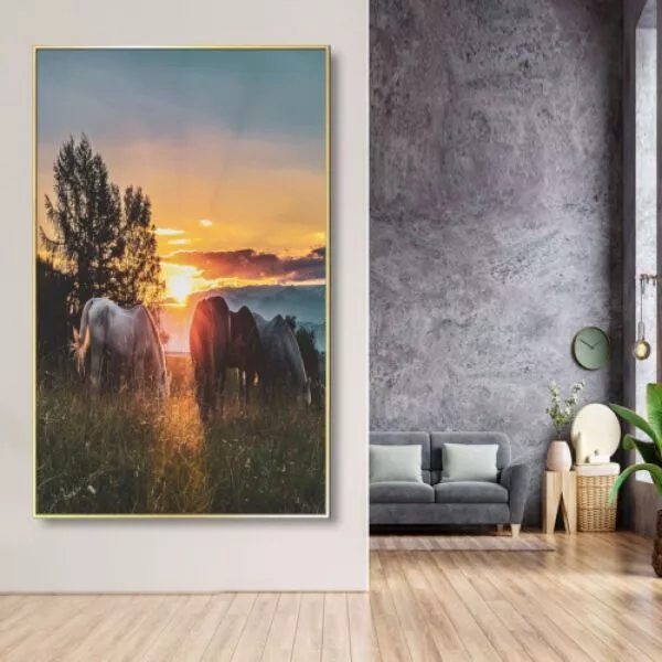 لوحة قماشية هورسز اند ماتشر - 80x120 سم