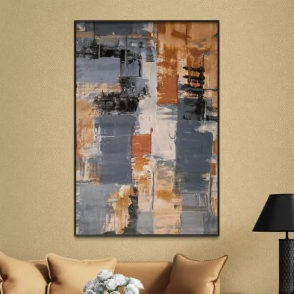 لوحة قماشية بتصميم تجريدي موديرن - 80x120 سم