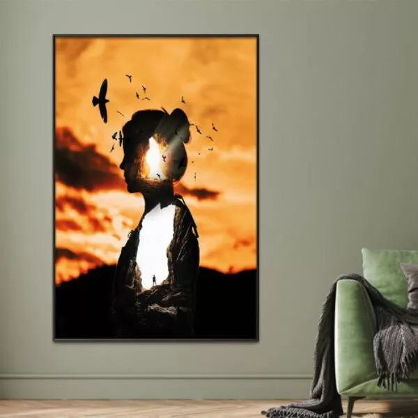 لوحة قماشية بتصميم مودرن لايتس - 80x120 سم