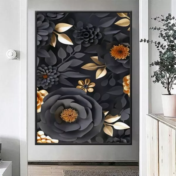 لوحة قماشية بلاك روز - 80x120 سم