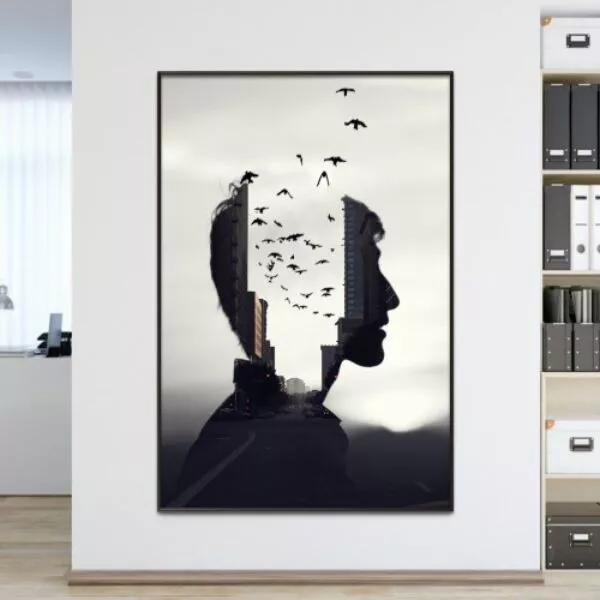 لوحة قماشية مودرن كونسينتريشن - 80x120 سم