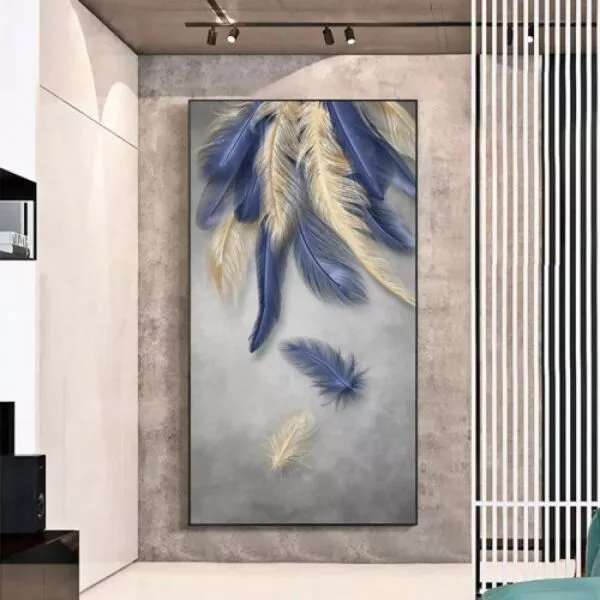 لوحة قماشية تصميم مودرن فيذرز - 80x120 سم