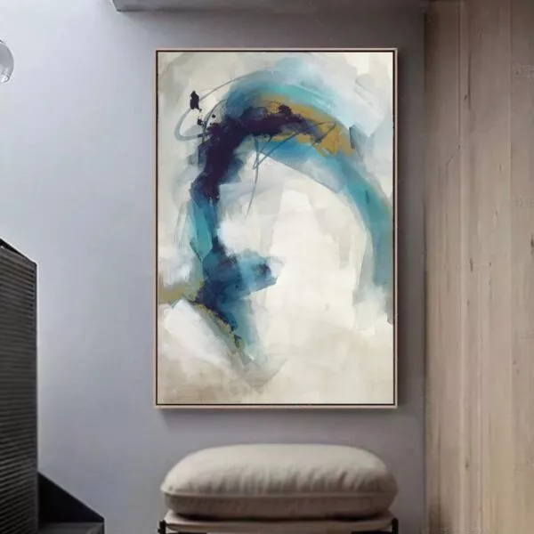 لوحة قماشية تصميم رسم تجريدي - 80x120 سم