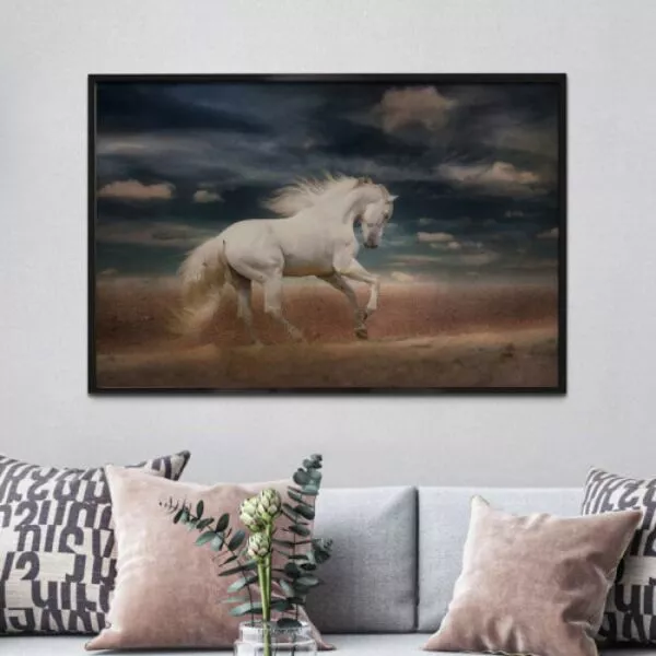 لوحة قماشية بتصميم مودرن هورس - 80x120 سم
