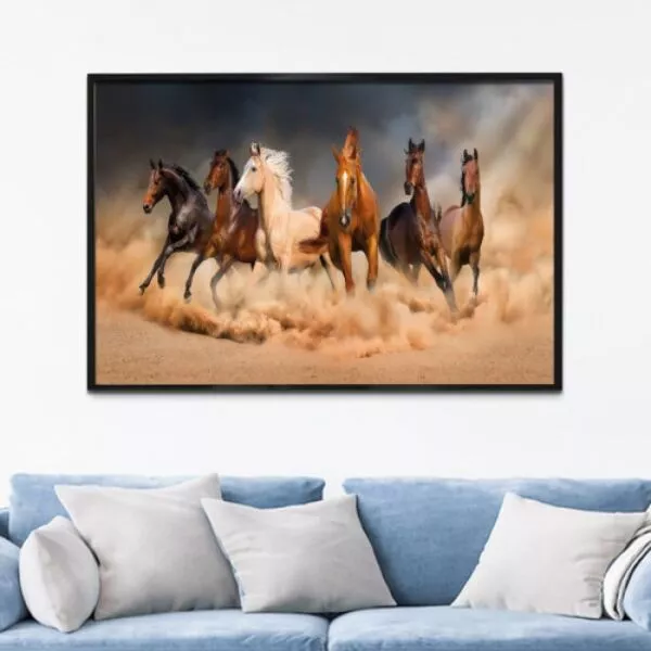 لوحة قماشية بتصميم مودرن هورسيز - 80x120 سم