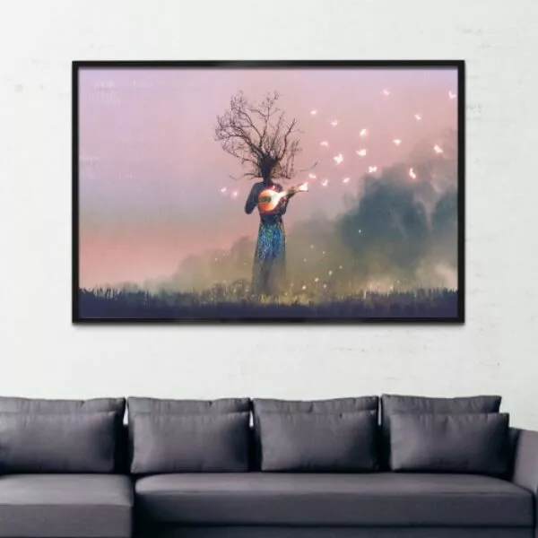 لوحة قماشية بتصميم تجريدي مودرن - 80x120 سم