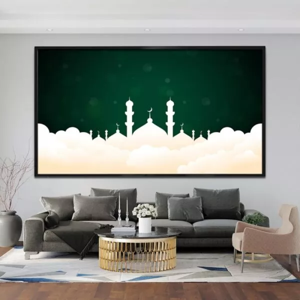 لوحة جدارية بتصميم مسجد - 80x120 سم