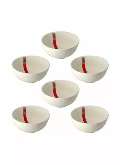 طقم أوعية مكون من6Piece قطع أبيض أحمر  55 بوصة