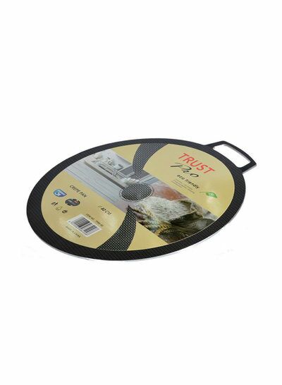 مقلاة كريب دائرية مانعة للالتصاق فضي  أحمر  40 سم