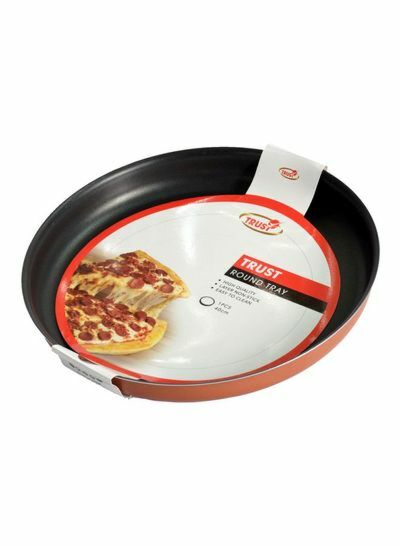 صينية فرن ألمنيوم دائرية 40 سم - أسود وبني