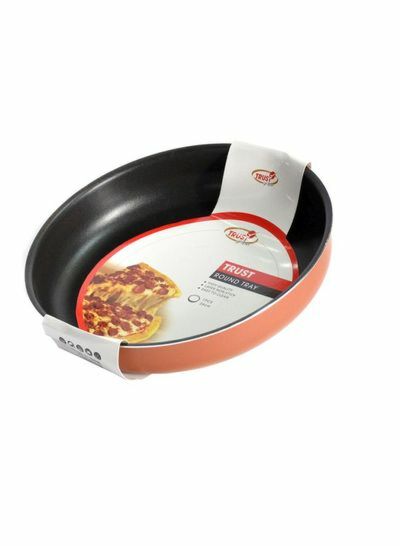 صينية فرن ألمنيوم دائرية 26 سم - أسود وبني