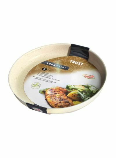 صينية فرن ألمنيوم دائرية 38 سم - بيج