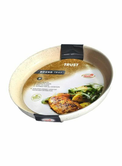 صينية فرن ألمنيوم دائرية 36 سم - بيج